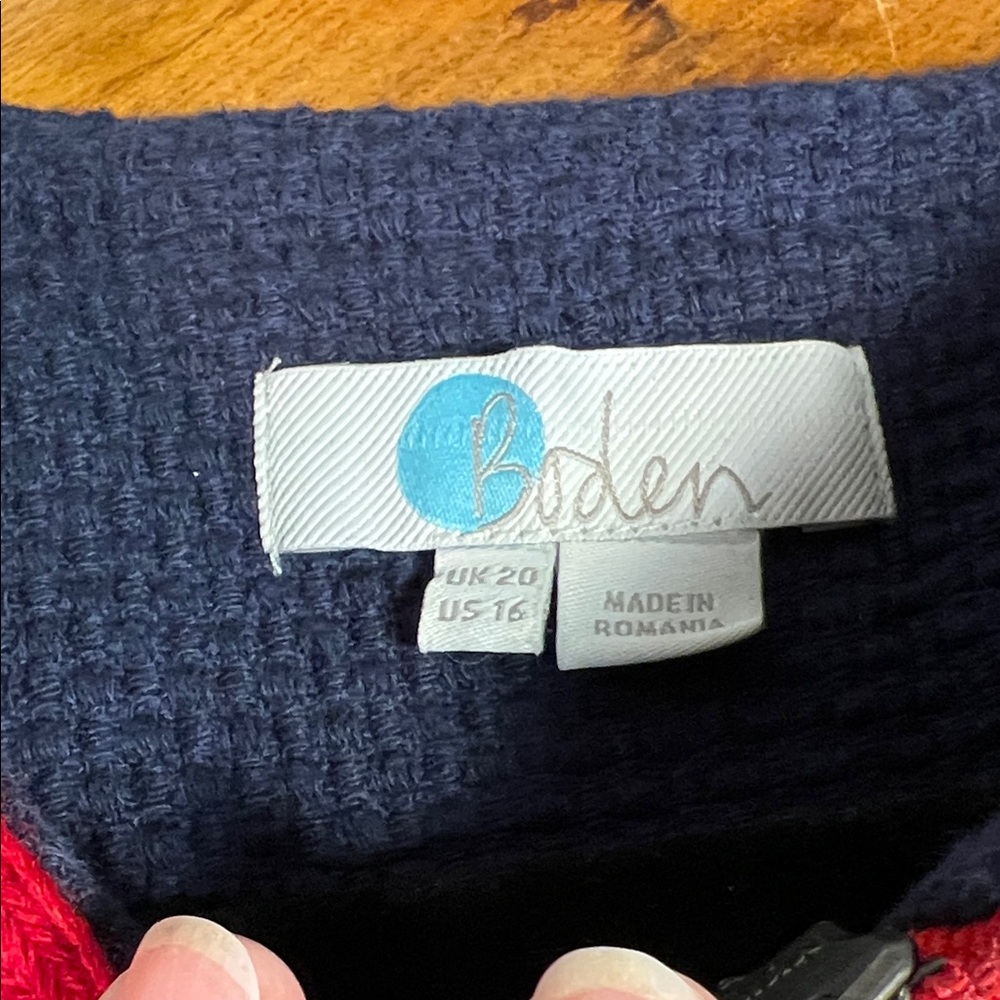 Boden Knit Navy Dress/Jacket with Red Trim ❤️💙 - Picture 2 of 8
